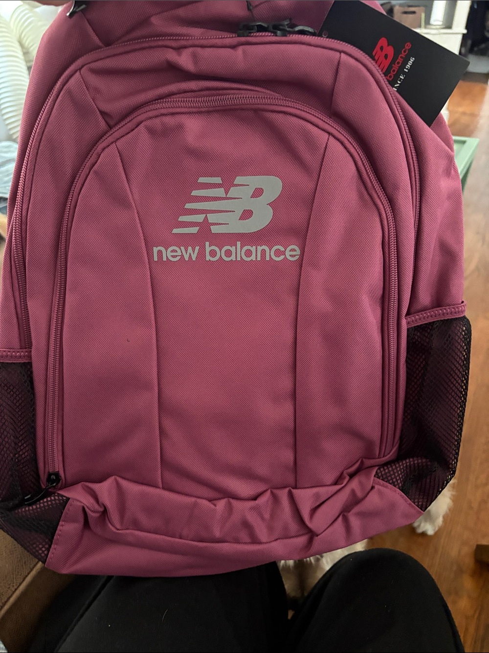 New Balance Men's Rose Pink Backpack with Front Logo